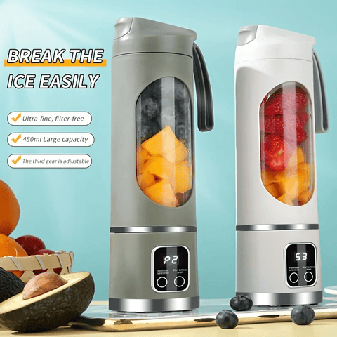 Rechargeable Mini Blender 10pcs cutter portable juicer-household electric juicer, juice cup, mixing cup, portable juicer, digital display, USB charging, very suitable for use on the road, travel, home, office