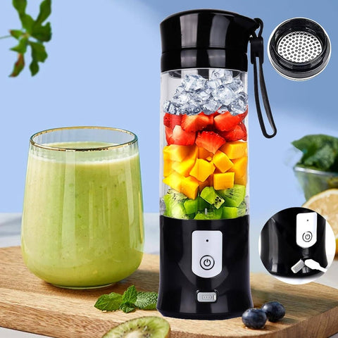 Portable Cordless Personal Blender & Juicer Cup - 13oz USB Rechargeable, Self-Cleaning 6-Blade \u002FTritan with One-Touch Operation, Serrated Blades for Smoothies, On-the-Go Blending, Juicing, Travel, Gym, Office (No Power Cord Needed)