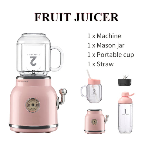 Smoothie Blender Pink - 3-in-1 Smoothie Maker with 6 Blades, 30s Quick Juice & Shakes, Personal Mini Blender for Smoothies & Shakes, Blender Juicer, Juicer Blender, Blenders for Kitchen, Healthy Shakes, Compact Design, Efficient Blending, Durable Blades,