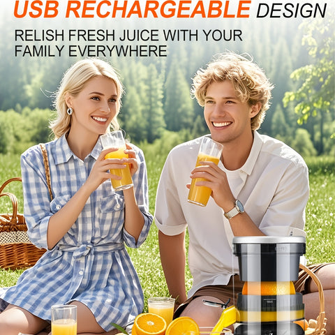 Electric Citrus Juicer Rechargeable - Electric Juicer Machines With USB And Cleaning Brush Portable Compact Juicer For Orange, Lemon, Limes