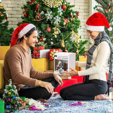 10.14oz Cool Mist Humidifier & Aroma Diffuser with 7-Color Rotating Rainbow Night, Raindrop Sound & Remote Control - Quiet Soundwave technology Operation, - (Adapter Not Included) for Bedroom,, \u002Fs, Portable Mini