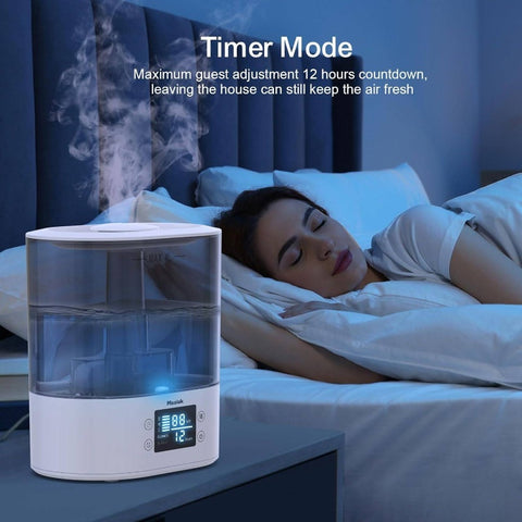 1.06gal Cool Mist Air Humidifier with Top-Fill Design, 26dB Quiet Operation, 40-Hour Runtime, Auto Shut-Off, Digital Display & Easy-Fill Tank - Ideal for Bedroom, Home, Office, Plants - Battery-Powered (Battery Not Included) - Compact & Portable