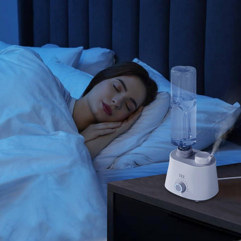 Portable -Free White Humidifier - Soundwave technology Cool Mist & Warm Air-like Humidifier for Travel, Bedroom, Office, - Leak-Proof, Auto Shut-Off, Plug-Free Operation, Compact Bottle\u002FShower Compatible Design