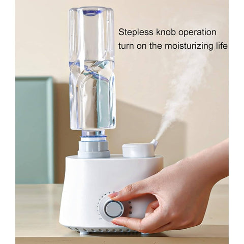 Portable -Free White Humidifier - Soundwave technology Cool Mist & Warm Air-like Humidifier for Travel, Bedroom, Office, - Leak-Proof, Auto Shut-Off, Plug-Free Operation, Compact Bottle\u002FShower Compatible Design