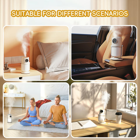 Humidifiers For Bedroom Cool Mist Humidifiers(Summer), Quiet Cool Mist Humidifier, Bedroom Bedside Humidifier, Desktop Air Diffuser, USB Powered, Adjustable Brightness Air Humidifier With Lighting, Suitable For Desks, Homes And Offices