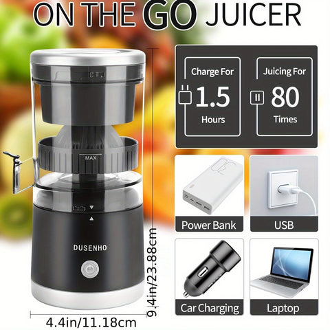 Electric Citrus Juicer Rechargeable - Electric Juicer Machines With USB And Cleaning Brush Portable Compact Juicer For Orange, Lemon, Limes