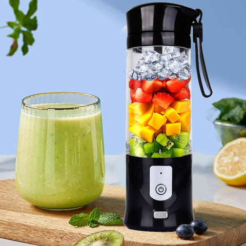 Portable Cordless Personal Blender & Juicer Cup - 13oz USB Rechargeable, Self-Cleaning 6-Blade \u002FTritan with One-Touch Operation, Serrated Blades for Smoothies, On-the-Go Blending, Juicing, Travel, Gym, Office (No Power Cord Needed)