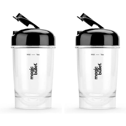 Set of 2 Magic Bullet Mini Juicers with 16Oz Juice Cups And Travel Lids