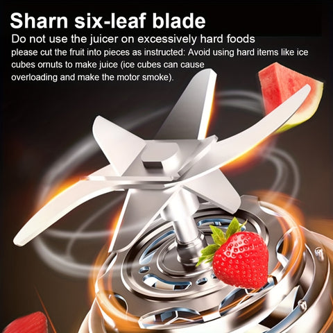 12.85 Oz Rechargeable Portable Blender Cup, Electric USB Juicer Blender, Mini Blender Portable Blender For Shakes And Smoothies, Juice, 380ml, Six Blades Great For Mixing, Easy Clean, Ideal For Travel, Office, Picnic- Fresh Juices Anywhere