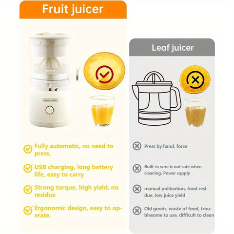 Electric portable citrus juicer for lemon grapefruit. Small, wireless. Easy to use clean. Orange squeezer.,  Juice Extractor, Wireless Operation, Portable Juicer, Efficient Juicing, Highquality Squeezer, Electric Squeezer, Citrus Press, Busy Professionals