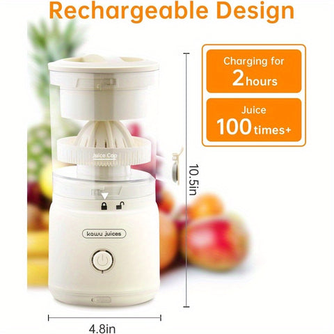 Electric portable citrus juicer for lemon grapefruit. Small, wireless. Easy to use clean. Orange squeezer.,  Juice Extractor, Wireless Operation, Portable Juicer, Efficient Juicing, Highquality Squeezer, Electric Squeezer, Citrus Press, Busy Professionals