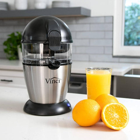 Hands Citrus Juicer, 1 - Button Juicer Machine, Orange Lime Grapefruit Lemon Squeezer, Easy to Clean Orange Juicer Squeezer, BlackStainless Steel