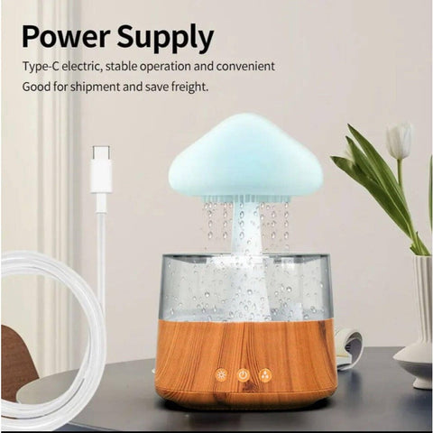 Rain Cloud Humidifier & Aroma Diffuser-like (No Aroma) - Adjustable LED Night, White Noise Machine, 7-Color-Free Mist Maker for Bedside,, Office - PS Material Compact Cool Operation Fan-Like Cooling Effect Humidifier