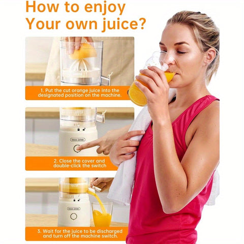 Electric portable citrus juicer for lemon grapefruit. Small, wireless. Easy to use clean. Orange squeezer.,  Juice Extractor, Wireless Operation, Portable Juicer, Efficient Juicing, Highquality Squeezer, Electric Squeezer, Citrus Press, Busy Professionals