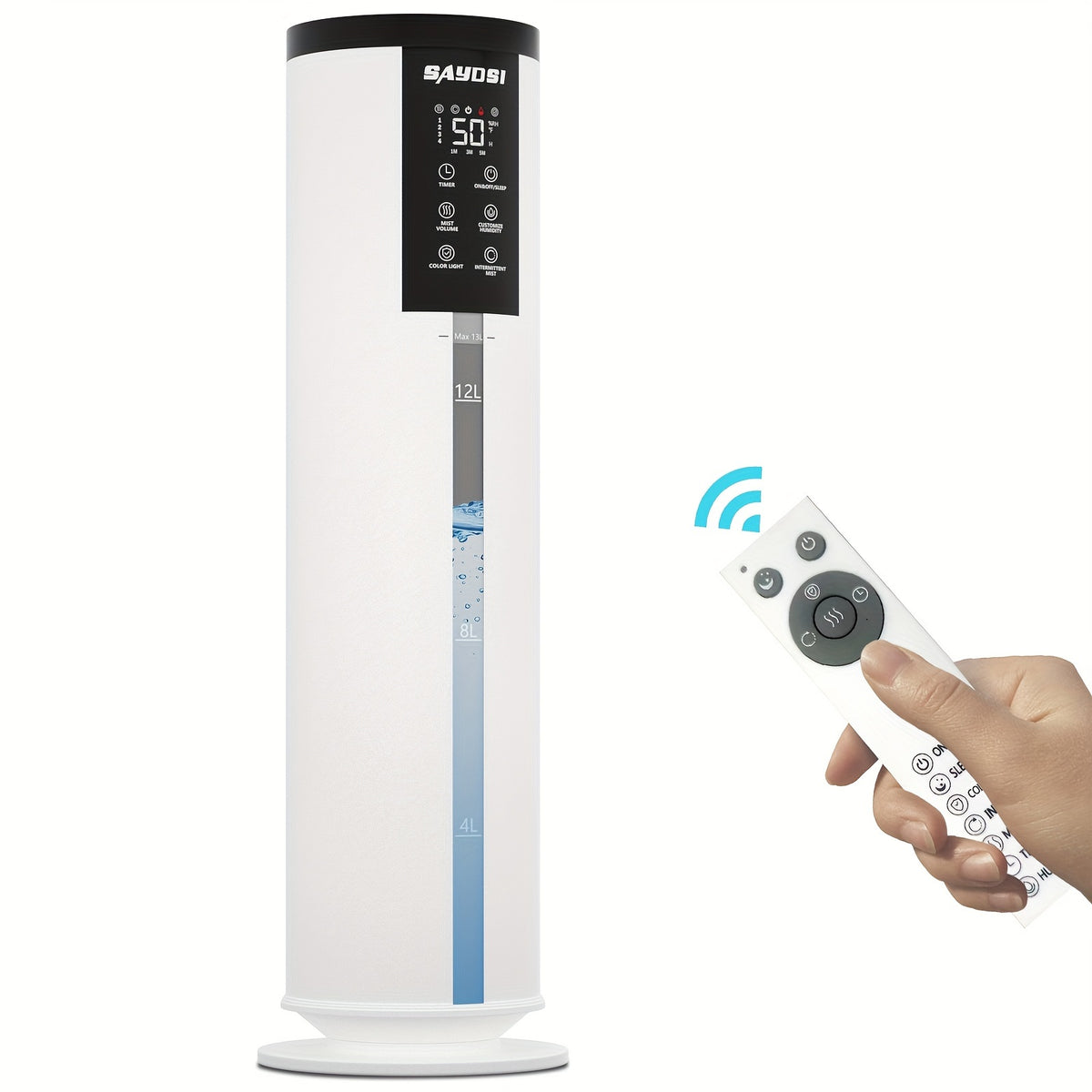 SAYDSI 2000 Sq.ft Humidifiers For Home Bedroom Basement Office Whole House Large Room With Remote Timer And 3.4Gal\u002F13L Water Tank Capacity