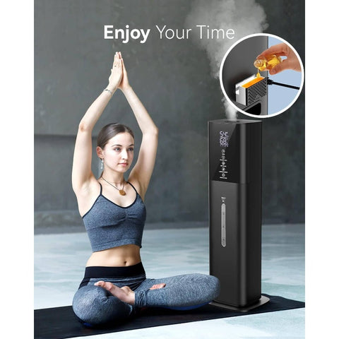 8L\u002F2.11Gal Large Room Soundwave technology Cool Mist Humidifier with Humidistat, Auto Mode & Timer, Quiet Operation, 360° Nozzle, 3 Speed Settings, Control for Bedroom,, Home, Plants - Low-Noise Humidifiers for Adults