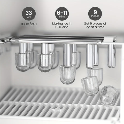 Water Dispenser with Ice Maker, 3-in-1 Hot And Cold Water Cooler with Built-in Bullet Ice Maker Machine, 33lbs\u002F 24H, Top Loading for 3-5 Gallon Bottle, Child Safety Lock, Espresso Machine 20 Bar, Cappuccino & Latte Machine with Automatic Milk Frother