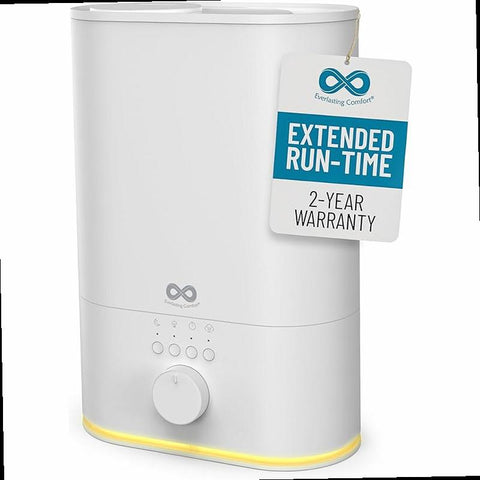 Everlasting Comfort Upgraded Quiet Humidifier Large Room Extended Run Time Top Fill Humidifiers for Bedroom Easy to Clean Touch Control Aromatherapy Compatible 60 HR Run Time