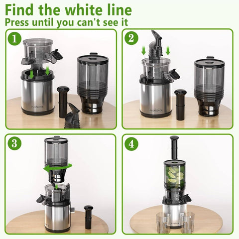 350W Slow Masticating Cold Press Juicer Machine with 6.5 Large Feed Chute & Hands-Free Operation - Heavy-Duty Whole Fruit & Vegetable Juicer, Easy Assembly, Low-Speed Mastication for Green Juice (Avocado, Wheatgrass, Leafy Greens)