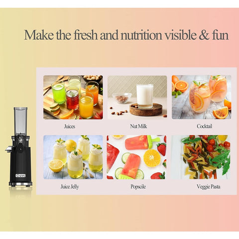 Cold Press Juicer Machine for Veg & Fruit - Heavy-Duty 316 Stainless Steel Manual Operation, Compact Mini Design with 14oz Juice & Pulp Cups, Easy Clean & No Electricity, Slow Masticating for Maximum Nutrient Retention, High Juice Yield