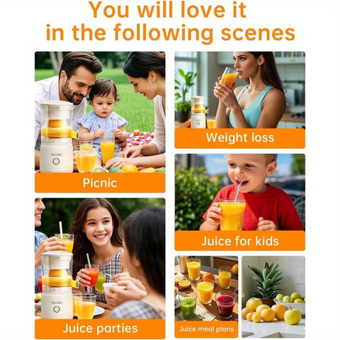 Electric portable citrus juicer for lemon grapefruit. Small, wireless. Easy to use clean. Orange squeezer.,  Juice Extractor, Wireless Operation, Portable Juicer, Efficient Juicing, Highquality Squeezer, Electric Squeezer, Citrus Press, Busy Professionals